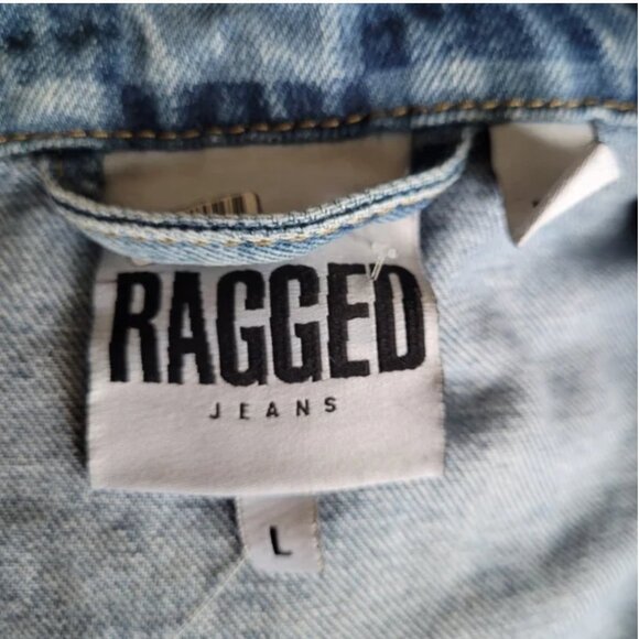 Anthropologie Ragged Jeans Denim Blue Washed Jumpsuit size L - Picture 6 of 7